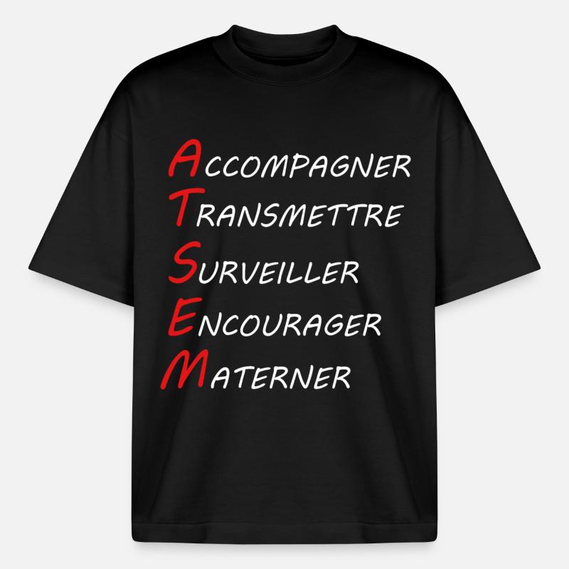 ATSEM - T-shirt unisexe épais coupe boxy Stanley/Stella - noir