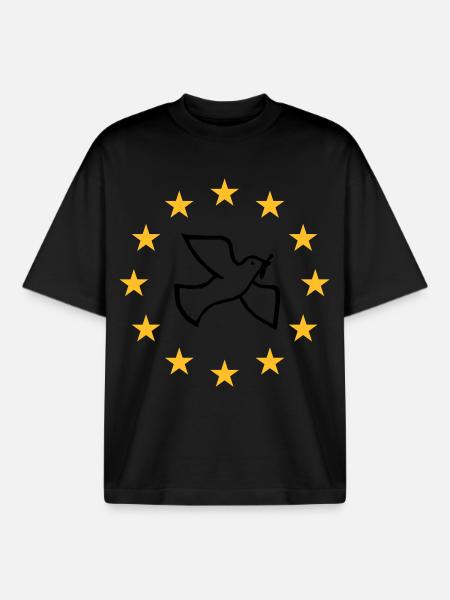 Peace dove in stars - Boxy Heavyweight Unisex Organic T-Shirt by Stanley/Stella - black