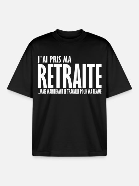 J'ai pris ma retraite - T-shirt unisexe boxy épais biologique Stanley/Stella - noir