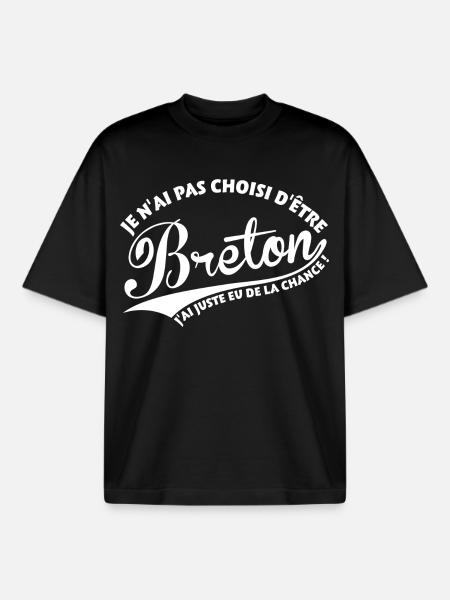 Breton chanceux - T-shirt unisexe boxy épais biologique Stanley/Stella - noir