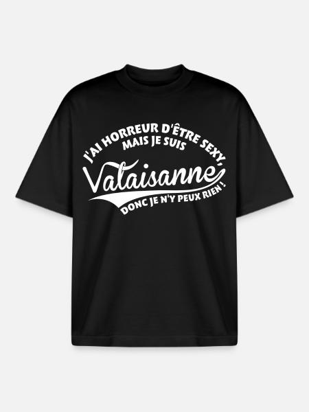Sexy Valaisanne - T-shirt unisexe boxy épais biologique Stanley/Stella - noir