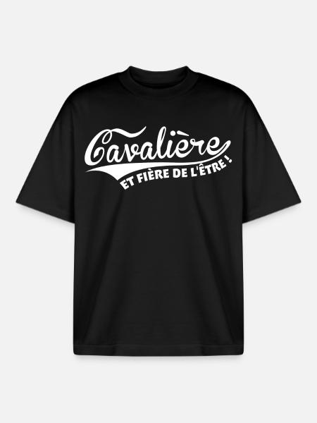 Cavalière et fière de l'être - T-shirt unisexe boxy épais biologique Stanley/Stella - noir