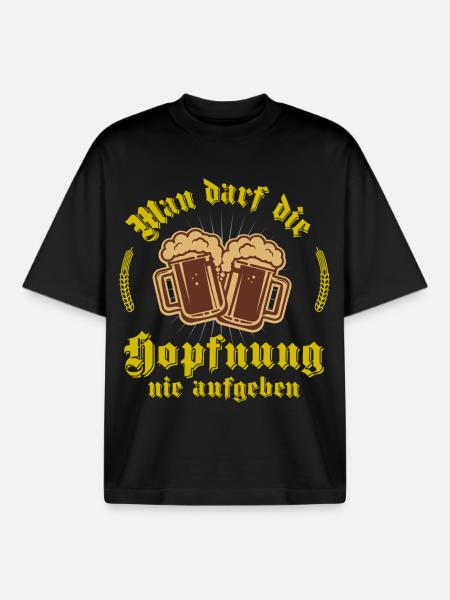 Unterhopft - Boxy Heavyweight Unisex Organic T-Shirt von Stanley/Stella - Schwarz
