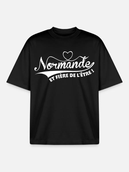 Normande et fière de l'être - T-shirt unisexe boxy épais biologique Stanley/Stella - noir