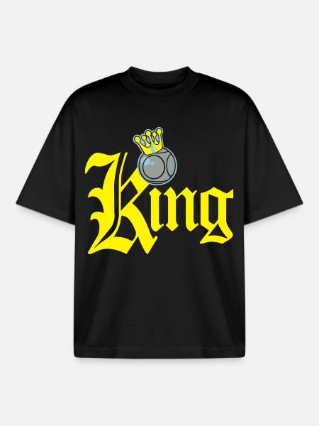 King of pétanque - T-shirt unisexe boxy épais biologique Stanley/Stella - noir