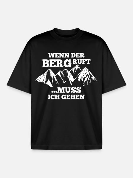 Wenn der Berg ruft... - Boxy Heavyweight Unisex Organic T-Shirt von Stanley/Stella - Schwarz