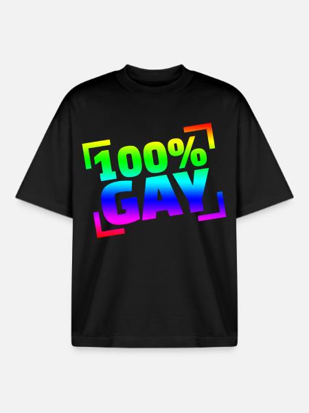 100 Gay / CSD - Boxy Heavyweight Unisex Organic T-Shirt von Stanley/Stella - Schwarz
