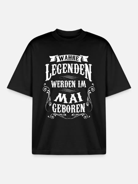 Mai geboren - Boxy Heavyweight Unisex Organic T-Shirt von Stanley/Stella - Schwarz