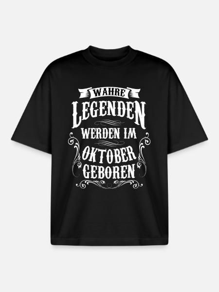 Oktober geboren - Boxy Heavyweight Unisex Organic T-Shirt von Stanley/Stella - Schwarz