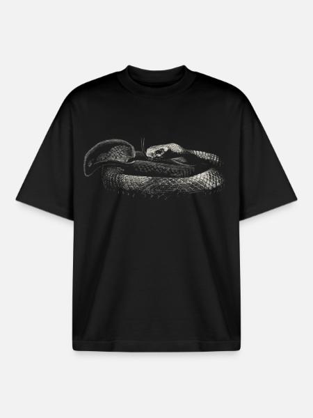 Snake - T-shirt unisexe boxy épais biologique Stanley/Stella - noir