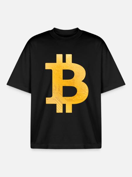 Bitcoin - Boxy Heavyweight Unisex Organic T-Shirt by Stanley/Stella - black