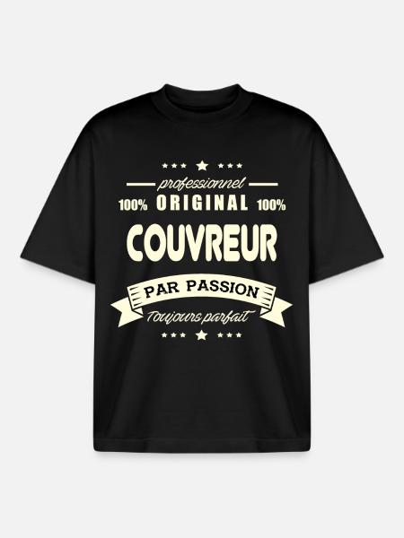 Couvreur Original - T-shirt unisexe boxy épais biologique Stanley/Stella - noir