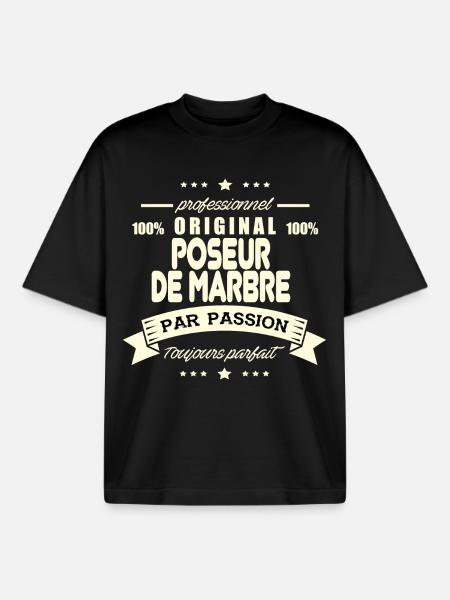 Poseur de marbre Original - T-shirt unisexe boxy épais biologique Stanley/Stella - noir