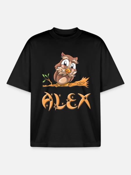Eule Alex - Boxy Heavyweight Unisex Organic T-Shirt von Stanley/Stella - Schwarz