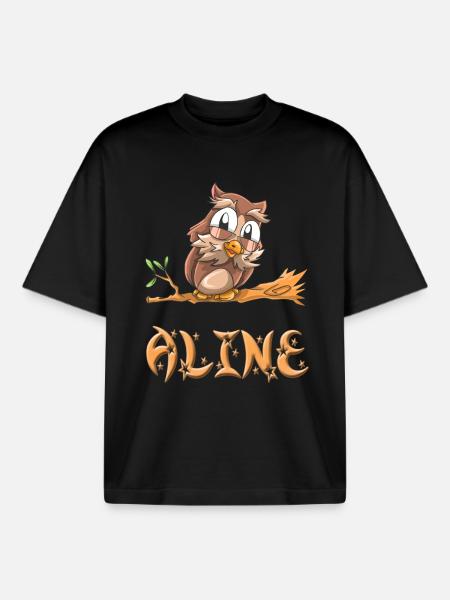 Eule Aline - Boxy Heavyweight Unisex Organic T-Shirt von Stanley/Stella - Schwarz