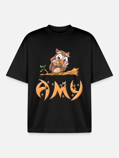 Chouette Amy - T-shirt unisexe boxy épais biologique Stanley/Stella - noir