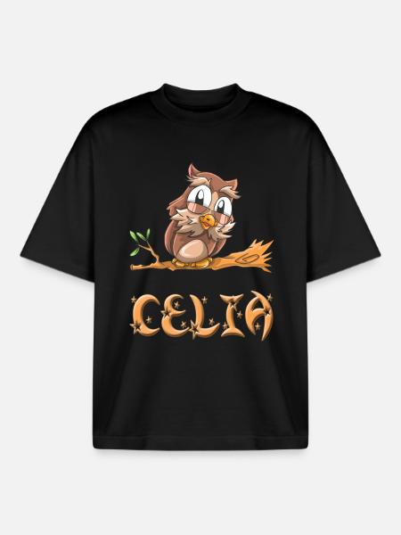 Chouette Celia - T-shirt unisexe boxy épais biologique Stanley/Stella - noir