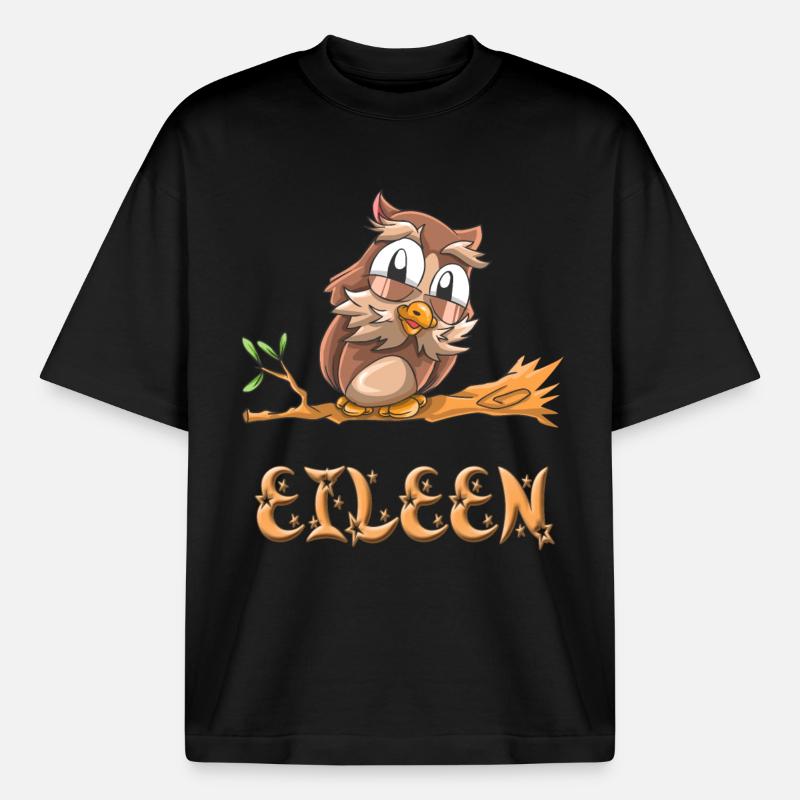 Owl Eileen - Heavyweight Boxy Unisex T-Shirt by Stanley/Stella - black
