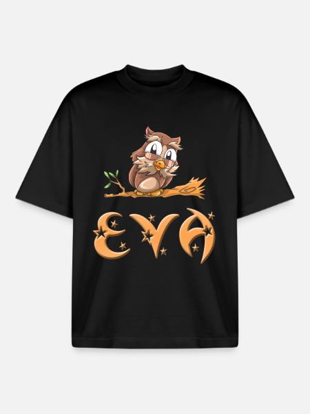 Eule Eva - Boxy Heavyweight Unisex Organic T-Shirt von Stanley/Stella - Schwarz