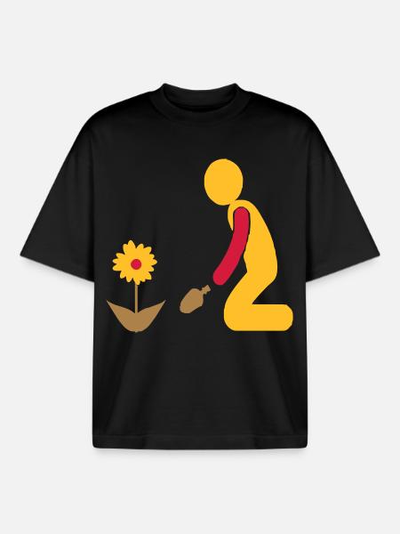 Garten - Boxy Heavyweight Unisex Organic T-Shirt von Stanley/Stella - Schwarz
