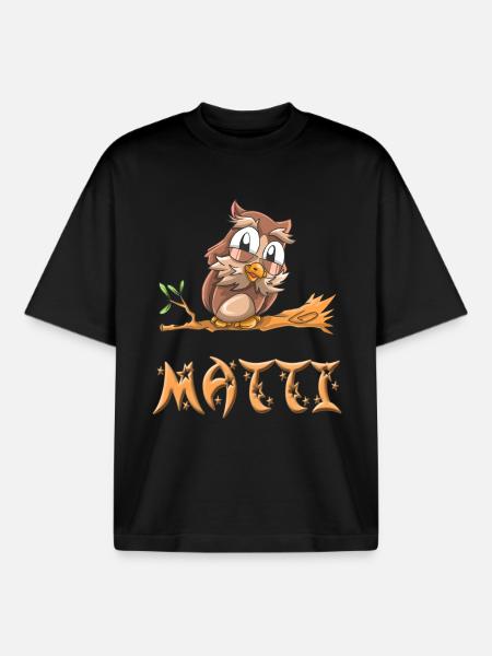 Hibou Matti - T-shirt unisexe boxy épais biologique Stanley/Stella - noir