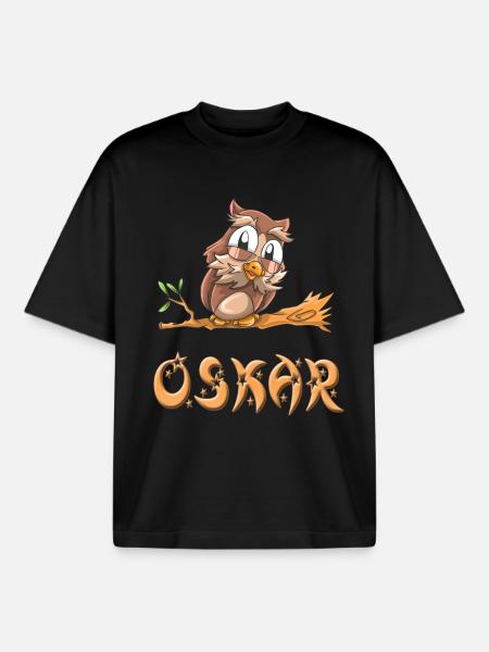 Eule Oskar - Boxy Heavyweight Unisex Organic T-Shirt von Stanley/Stella - Schwarz