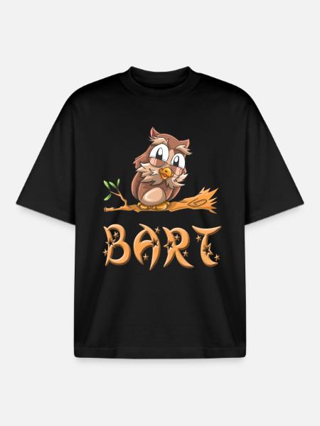 Eule Bart - Boxy Heavyweight Unisex Organic T-Shirt von Stanley/Stella - Schwarz