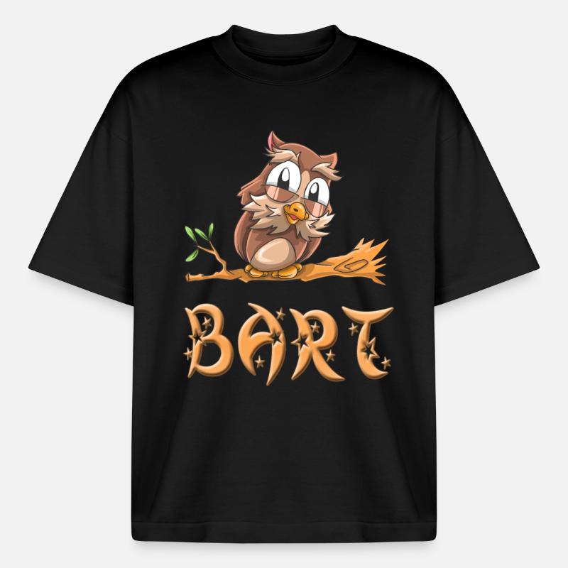 Hibou Bart - T-shirt unisexe épais coupe boxy Stanley/Stella - noir