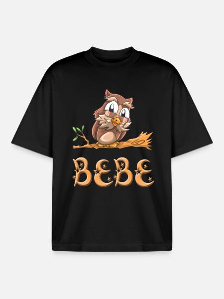 Owl Bebe - Boxy Heavyweight Unisex Organic T-Shirt by Stanley/Stella - black
