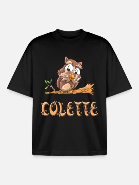 Eule Colette - Boxy Heavyweight Unisex Organic T-Shirt von Stanley/Stella - Schwarz
