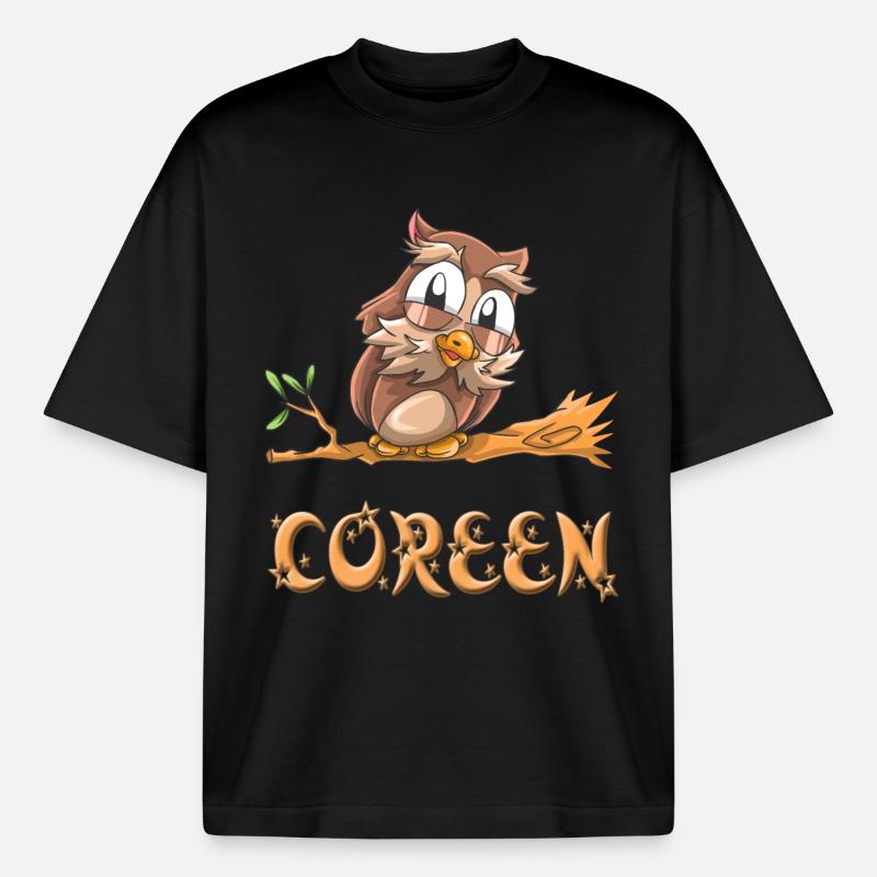 Eule Coreen - Boxy Heavyweight Unisex Organic T-Shirt von Stanley/Stella - Schwarz