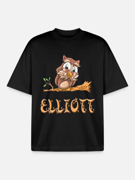 Owl Elliott - Boxy Heavyweight Unisex Organic T-Shirt by Stanley/Stella - black