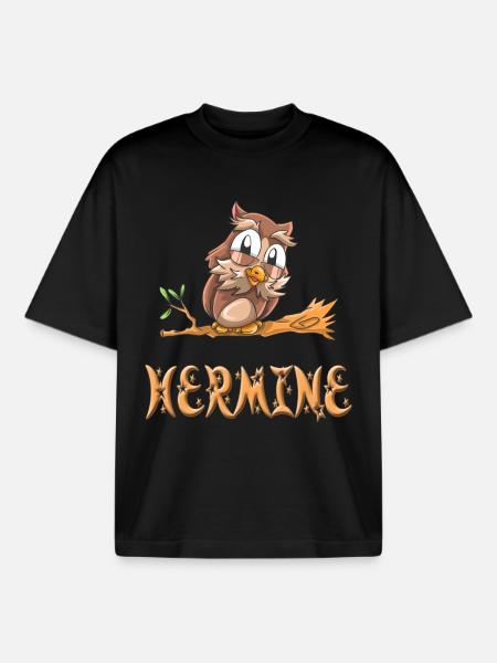 Eule Hermine - Boxy Heavyweight Unisex Organic T-Shirt von Stanley/Stella - Schwarz