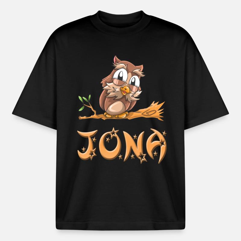 Eule Jona - Boxy Heavyweight Unisex Organic T-Shirt von Stanley/Stella - Schwarz