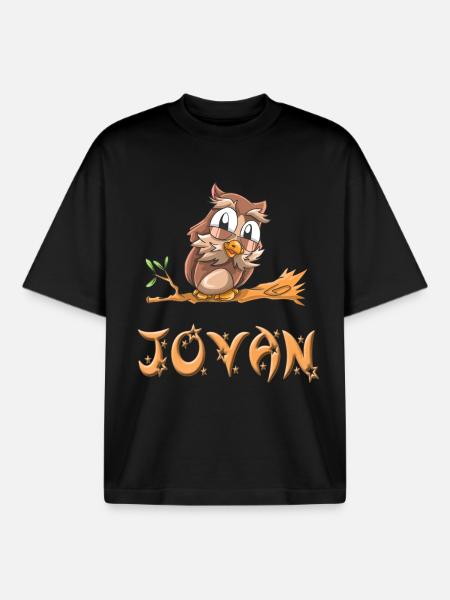 Hibou Jovan - T-shirt unisexe boxy épais biologique Stanley/Stella - noir