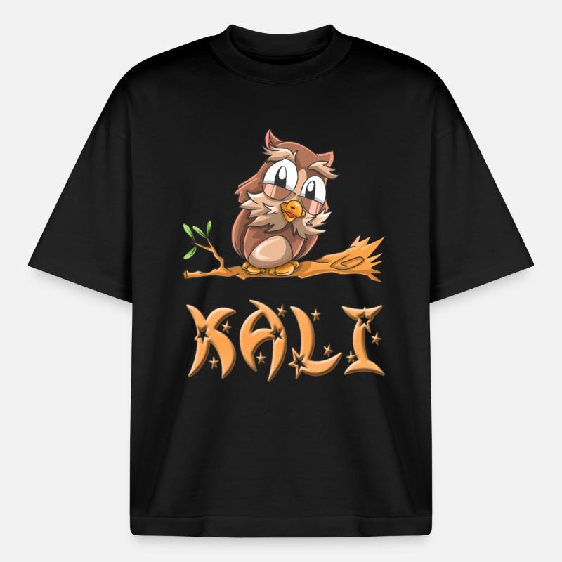 Hibou Kali - T-shirt unisexe épais coupe boxy Stanley/Stella - noir