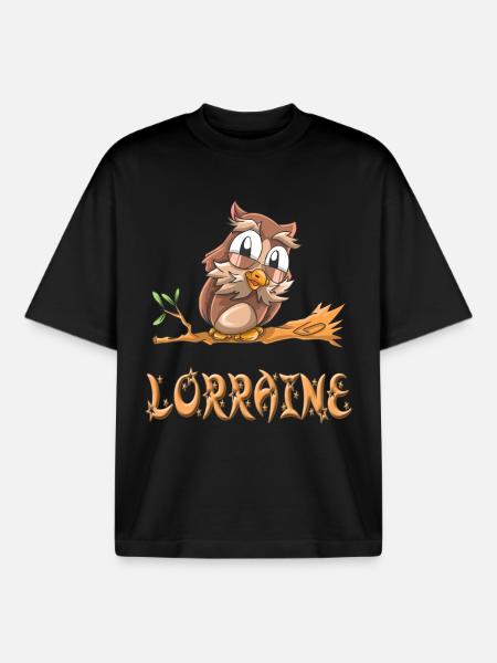 Eule Lorraine - Boxy Heavyweight Unisex Organic T-Shirt von Stanley/Stella - Schwarz
