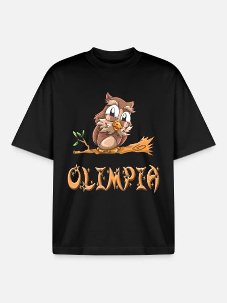 Owl Olimpia - T-shirt unisexe boxy épais biologique Stanley/Stella - noir