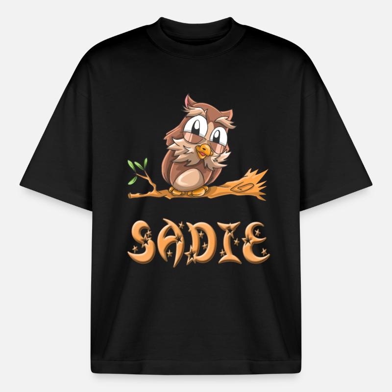 Eule Sadie - Boxy Heavyweight Unisex Organic T-Shirt von Stanley/Stella - Schwarz