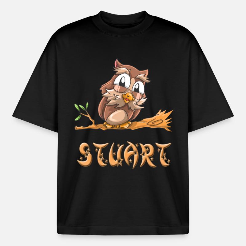 Owl Stuart - Boxy Heavyweight Unisex Organic T-Shirt by Stanley/Stella - black