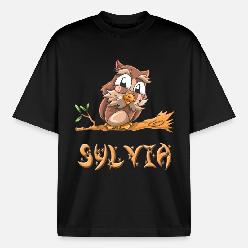 Eule Sylvia - Boxy Heavyweight Unisex Organic T-Shirt von Stanley/Stella - Schwarz