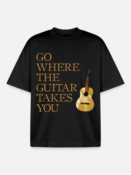 Guitars way - Boxy Heavyweight Unisex Organic T-Shirt by Stanley/Stella - black