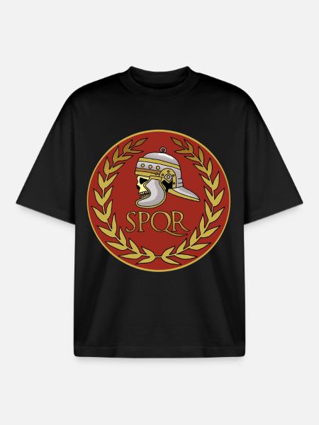 Roman empire skull - Boxy Heavyweight Unisex Organic T-Shirt by Stanley/Stella - black