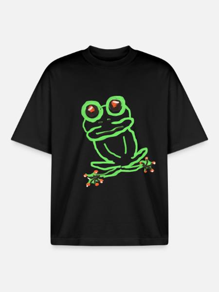 frog - Boxy Heavyweight Unisex Organic T-Shirt by Stanley/Stella - black