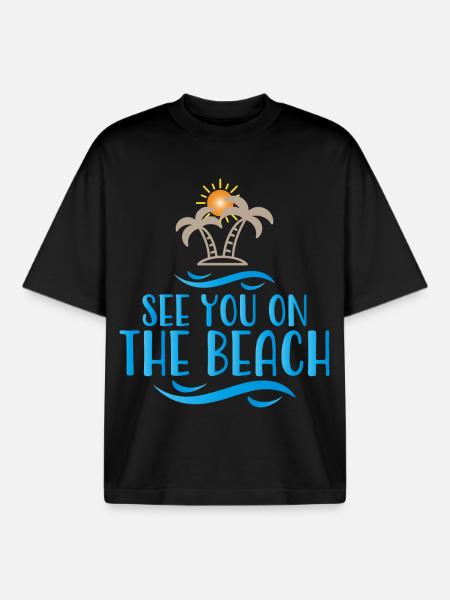 Beach - Boxy Heavyweight Unisex Organic T-Shirt by Stanley/Stella - black