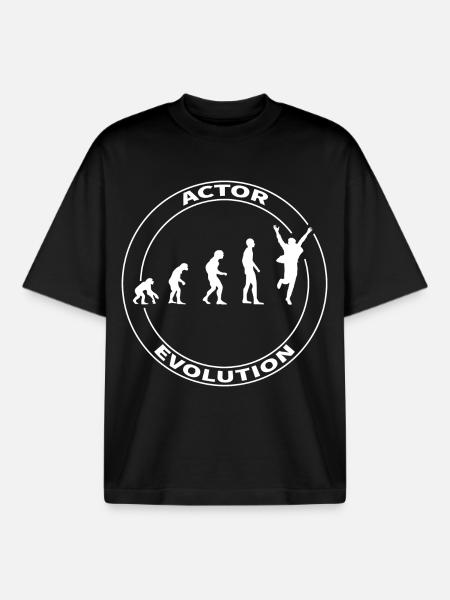 Evolution acteur acteur Hollywood drôle - T-shirt unisexe boxy épais biologique Stanley/Stella - noir