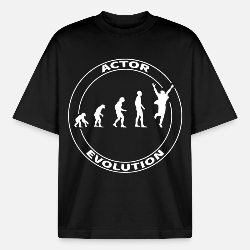 Evolution Schauspieler Darsteller Hollywood witzig - Boxy Heavyweight Unisex Organic T-Shirt von Stanley/Stella - Schwarz