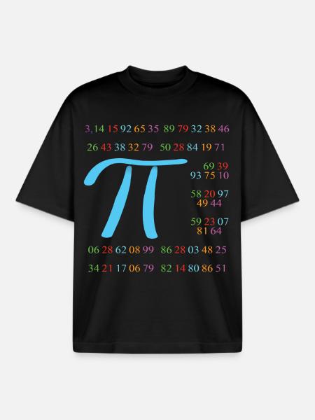 Pi avec 110 décimales - T-shirt unisexe boxy épais biologique Stanley/Stella - noir