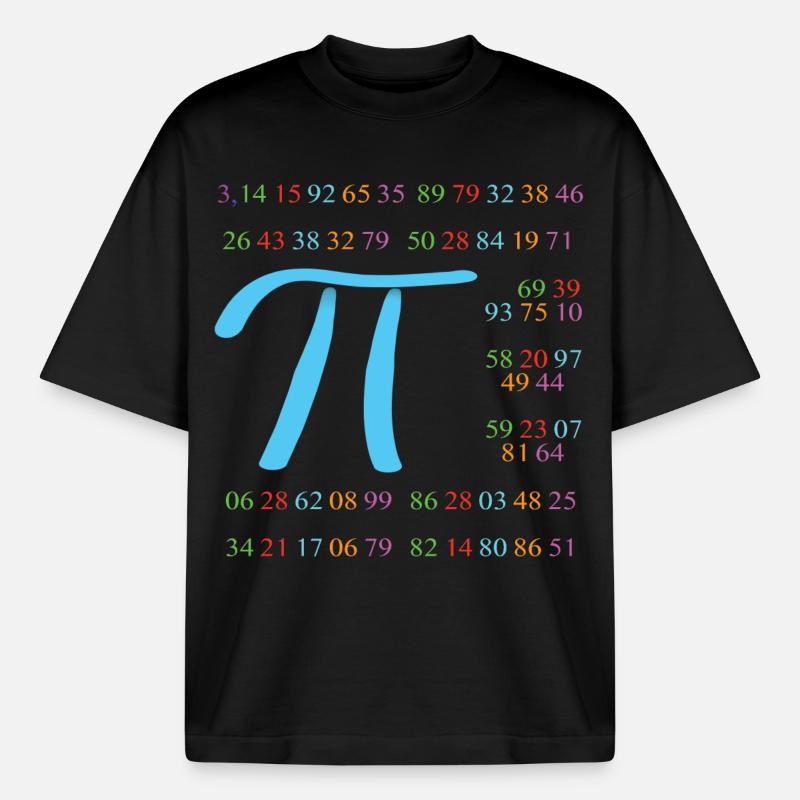 Pi mit 110 Nachkommastellen - Boxy Heavyweight Unisex Organic T-Shirt von Stanley/Stella - Schwarz