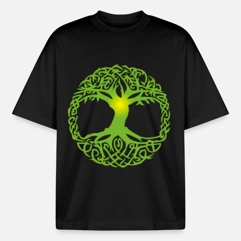 Celtic tree - Heavyweight Boxy Unisex T-Shirt by Stanley/Stella - black